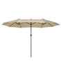 Garden Sun Parasol Beige Fabric Aluminium 247 cm Weather Resistant Beliani