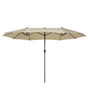 Garden Sun Parasol Beige Fabric Aluminium 247 cm Weather Resistant Beliani