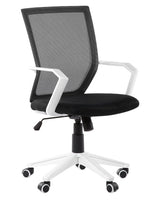 Office Chair Black Mesh White Frame Swivel Adjustable Beliani