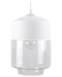 Hanging Light Pendant Lamp White Transparent Glass Shade Geometric Round Modern Design Beliani