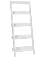 5-Tier Ladder Bookcase White Book Shelf Display Beliani