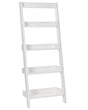 5-Tier Ladder Bookcase White Book Shelf Display Beliani