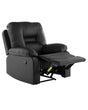 Recliner Chair Black Faux Leather Push-Back Manually Adjustable Back and Footrest Beliani