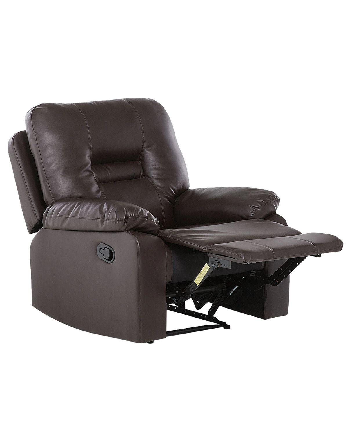 Recliner Chair Brown Faux Leather Push-Back Manually Adjustable Back and Footrest Beliani