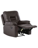 Recliner Chair Brown Faux Leather Push-Back Manually Adjustable Back and Footrest Beliani