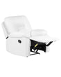 Recliner Chair White Faux Leather Push-Back Manually Adjustable Back and Footrest Beliani