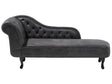 Chaise Lounge Grey Left Hand Faux Suede Buttoned Beliani