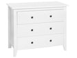 3- Drawer Sideboard White Particle Board Cabinet Chest of Drawers Bedroom Living Room Modern Minimalistic Beliani