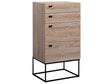 Chest of Drawers Light Wood 4 Tier Black Metal Base Rustic Beliani