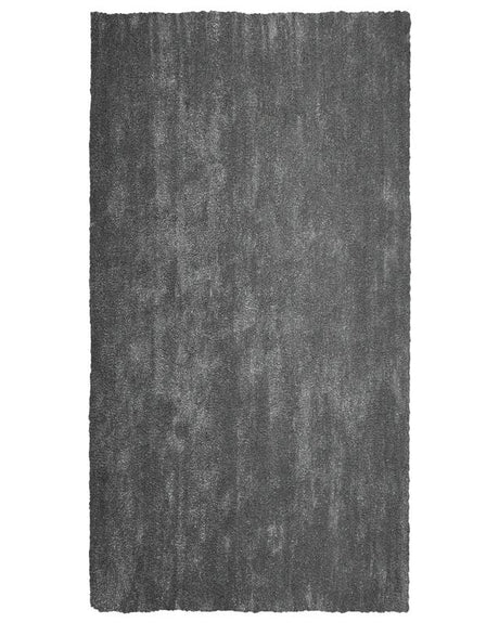 Shaggy Area Rug Dark Grey 80 x 150 cm Modern High-Pile Machine-Tufted Rectangular Carpet Beliani