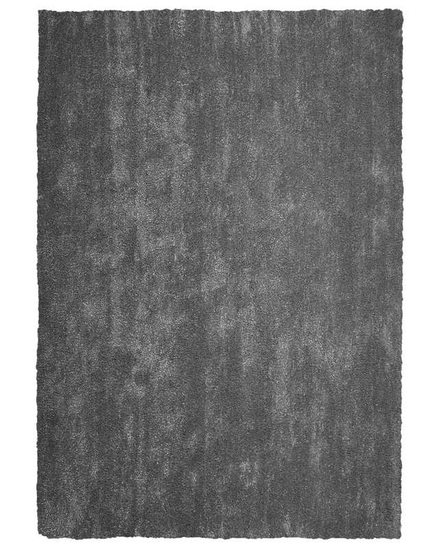 Shaggy Area Rug Dark Grey 140 x 200 cm Modern High-Pile Machine-Tufted Rectangular Carpet Beliani