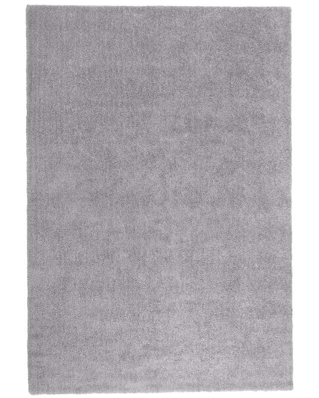 Shaggy Area Rug Light Grey 140 x 200 cm Modern High-Pile Machine-Tufted Rectangular Carpet Beliani