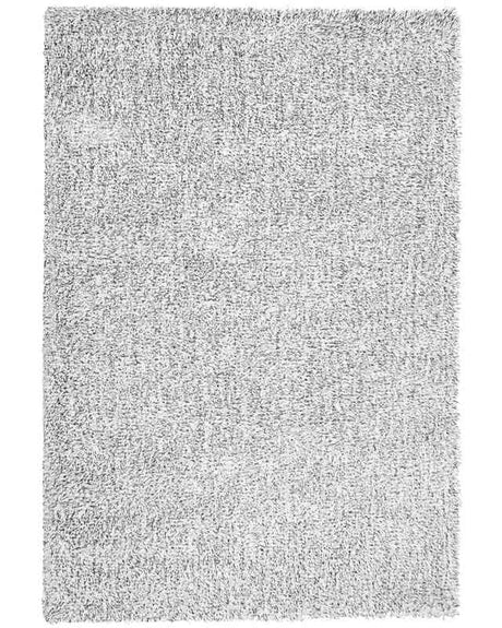 Shaggy Area Rug Grey Melange 140 x 200 cm Modern High-Pile Machine-Tufted Rectangular Carpet Beliani