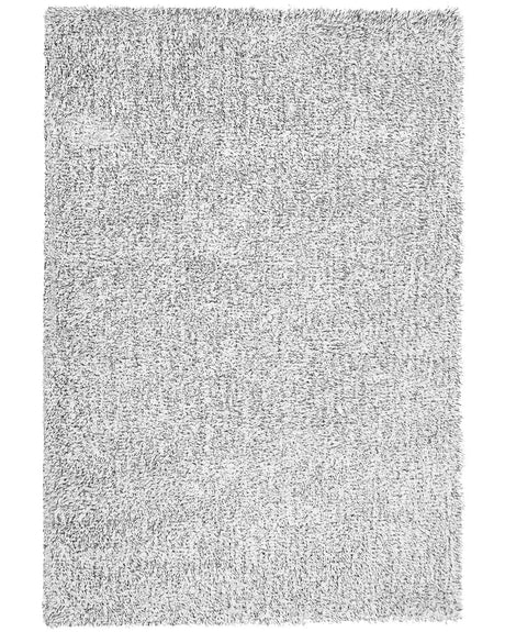 Shaggy Area Rug Grey Melange 140 x 200 cm Modern High-Pile Machine-Tufted Rectangular Carpet Beliani