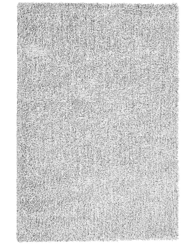 Shaggy Area Rug Grey Melange 140 x 200 cm Modern High-Pile Machine-Tufted Rectangular Carpet Beliani