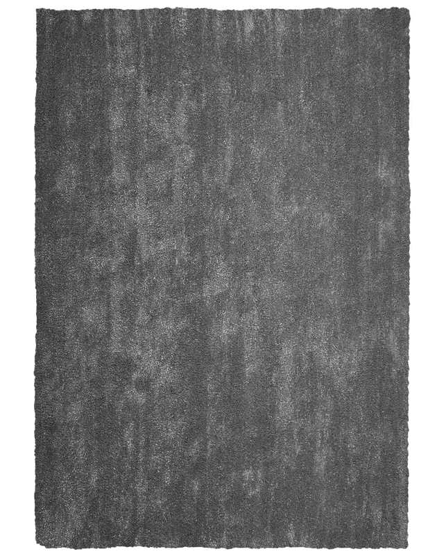 Shaggy Area Rug Dark Grey 160 x 230 cm Modern High-Pile Machine-Tufted Rectangular Carpet Beliani