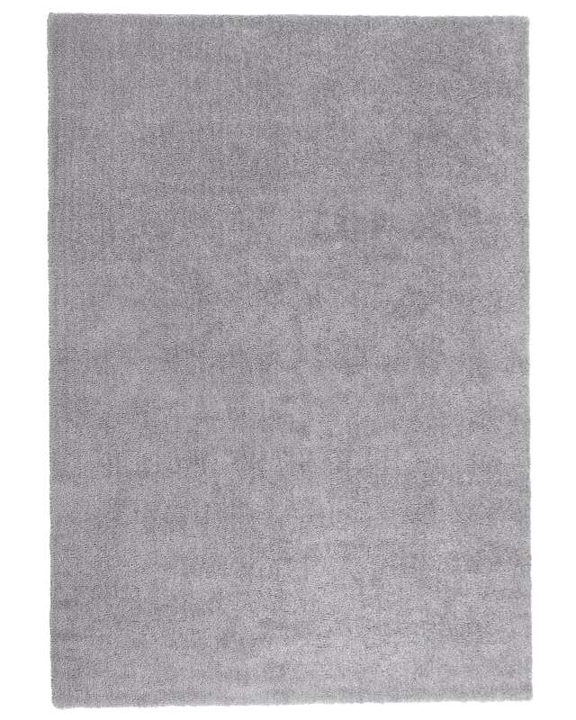 Shaggy Area Rug Light Grey 160 x 230 cm Modern High-Pile Machine-Tufted Rectangular Carpet Beliani