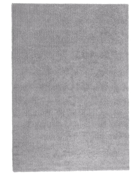 Shaggy Area Rug Light Grey 160 x 230 cm Modern High-Pile Machine-Tufted Rectangular Carpet Beliani
