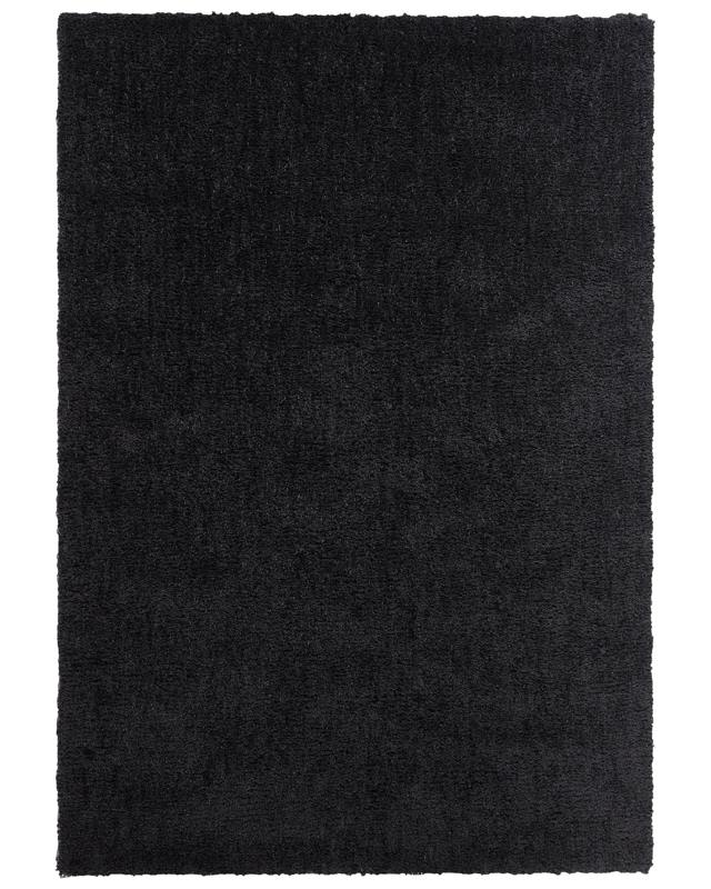 Shaggy Area Rug Black 160 x 230 cm Modern High-Pile Machine-Tufted Rectangular Carpet Beliani