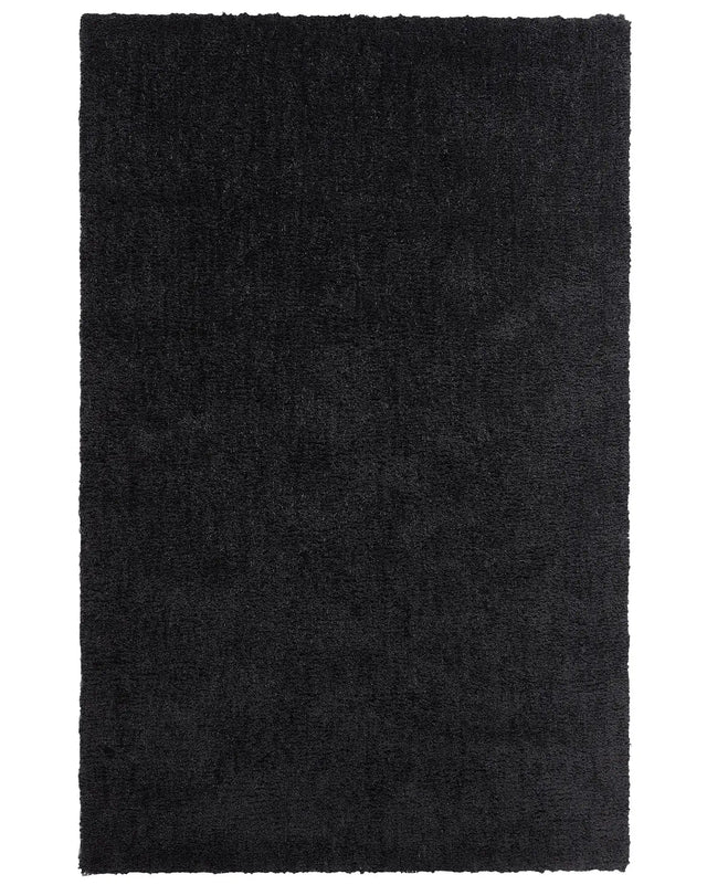 Shaggy Area Rug Black 200 x 300 cm Modern High-Pile Machine-Tufted Rectangular Carpet Beliani