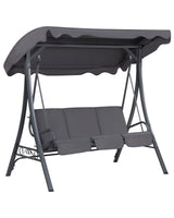 Patio Swing Grey Fabric Steel Frame 3 Seater Beliani