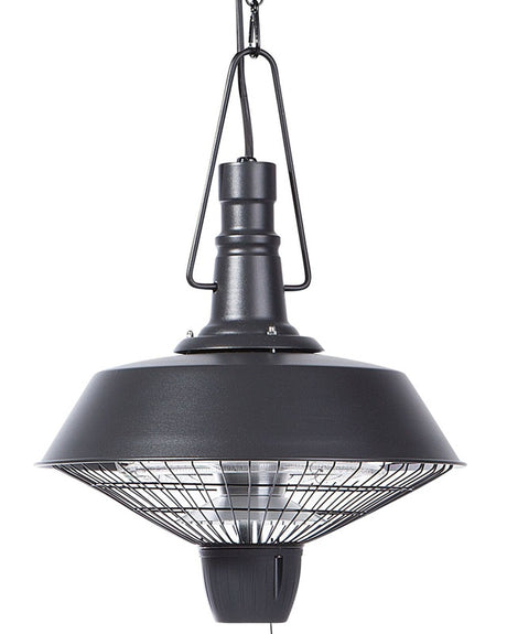 Patio Electric Heater Black Ceiling Hanging 2.1kW Beliani