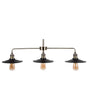 Hanging Lamp 3-Light Track Black Round Shades Metal Industrial Design Beliani