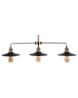 Hanging Lamp 3-Light Track Black Round Shades Metal Industrial Design Beliani