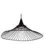 Hanging Light Pendant Lamp Black Wire Open Shade Metal Industrial Design Beliani