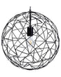 Hanging Light Pendant Lamp Black Wire Open Round Sphere Shade Metal Industrial Design Beliani