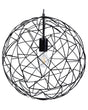 Hanging Light Pendant Lamp Black Wire Open Round Sphere Shade Metal Industrial Design Beliani
