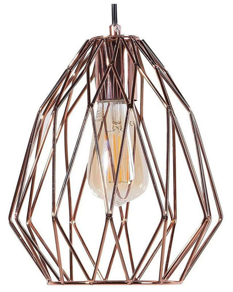 1-Light Pendant Ceiling Lamp Cage Wire Shade Openwork Industrial Beliani