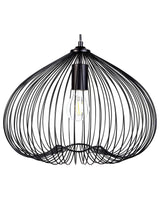 1-Light Pendant Ceiling Black Metal Shade Cage Wire Industrial Beliani