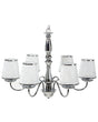 6-Light Pendant Chandelier Silver Emperor Shades Glossy Beliani