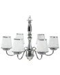 6-Light Pendant Chandelier Silver Emperor Shades Glossy Beliani