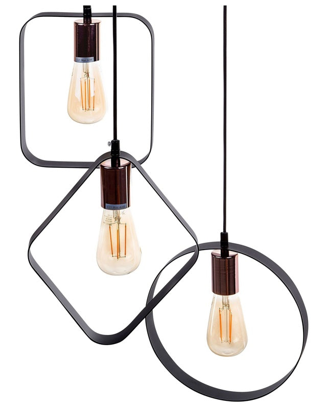 3-Light Pendant Suspended Lamp Geometric Minimalistic Beliani