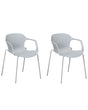 Set of 2 dining Chairs Grey Metal Legs Modern Industrial Style Kitchen Office Beliani