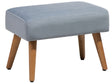 Footstool Grey Velvet with Wooden Legs Scandinavian Style Beliani