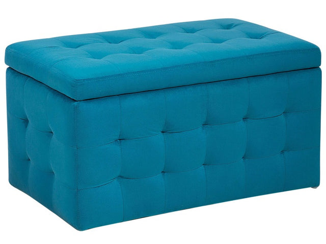 Ottoman Blue Velvet Tufted Upholstery Bedroom Bench with Storage Beliani