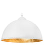 1-Light Pendant Lamp White Half Globe Metal Industrial Modern Beliani