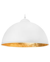 1-Light Pendant Lamp White Half Globe Metal Industrial Modern Beliani