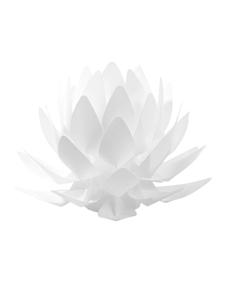 Table Lamp White Plastic 30H cm Decorative Flower Shaped Minimalistic Beliani