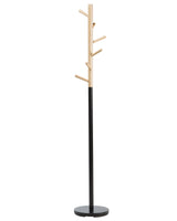 Coat Stand Light Wood With Black Jacket Rack Freestanding Hallway Beliani