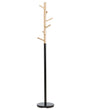 Coat Stand Light Wood With Black Jacket Rack Freestanding Hallway Beliani
