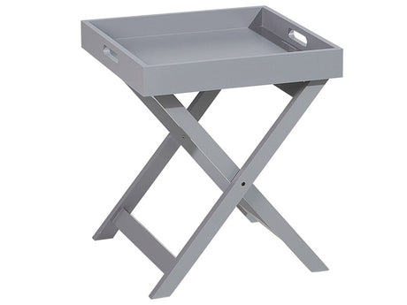 Coffee Side Table Grey Manufactured Wood 40 x 40 cm Folding Removable Tray Scandinavian Design Beliani