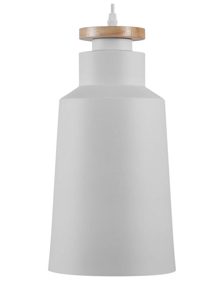 Hanging Light Pendant Lamp White Shade Geometric Modern Minimalistic Design Beliani