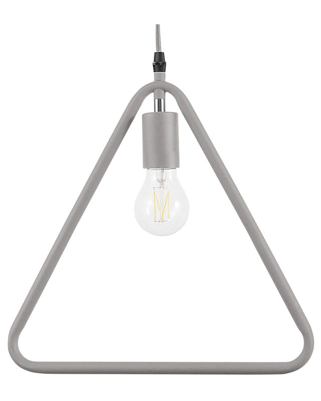 Ceiling Lamp Grey Metal 183 cm Triangle Shade Pendant Industrial Beliani