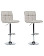 Set of 2 Kitchen Bar Stools Beige Swivel Adjustable Height Beliani