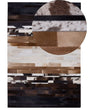 Area Rug Black and Beige Leather 160 x 230 cm Rectangular Patchwork Handcrafted Beliani