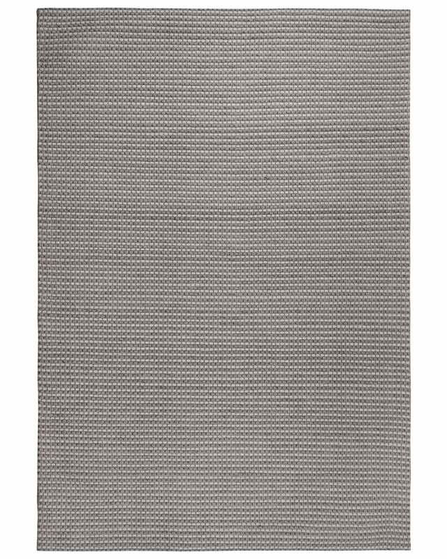 Rug Dark Grey Wool and Polyester 160 x 230 cm Hand Tufted Classic Design Beliani